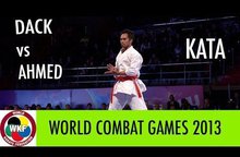 Karate Men's Kata. Finals Bronze Medal Fight. Vu Duc Minh DACK of France vs Ibrahim Magdy Moussa Ibra AHMED of Egypt